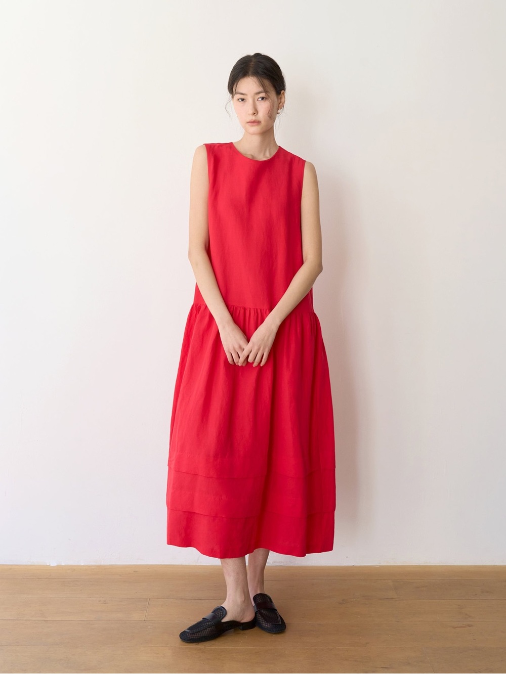 New! FM2020 Vivi Linen Sleeveless Red Maxi Dress ❤️ One Size NWT!
